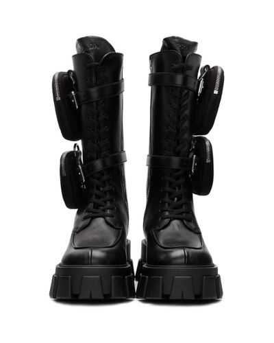 prada combat boots with pockets