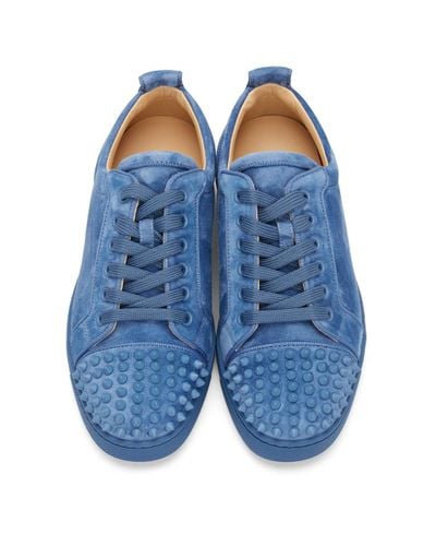 Christian Louboutin Suede Louis Junior Spikes Orlato in Blue for 