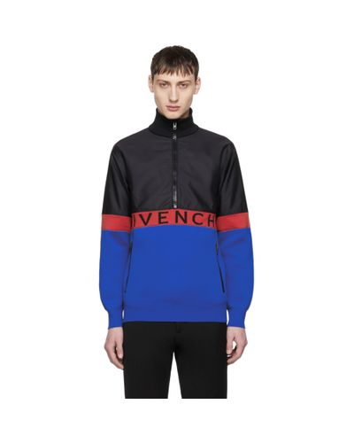givenchy half zip logo band jacket