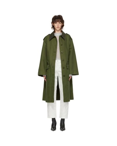 Acne Studios Cotton Green Bla Konst Military Parka - Lyst