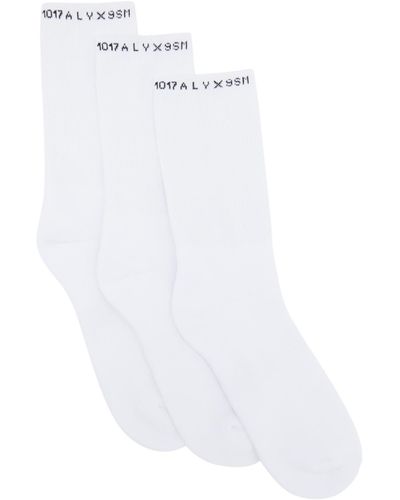 1017 ALYX 9SM Cotton Three-pack White Logo Socks for Men - Lyst