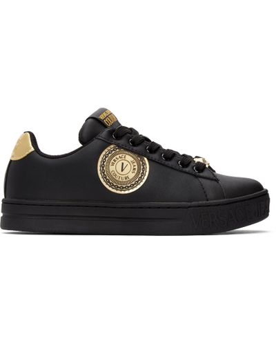 versace jeans couture sneakers black gold