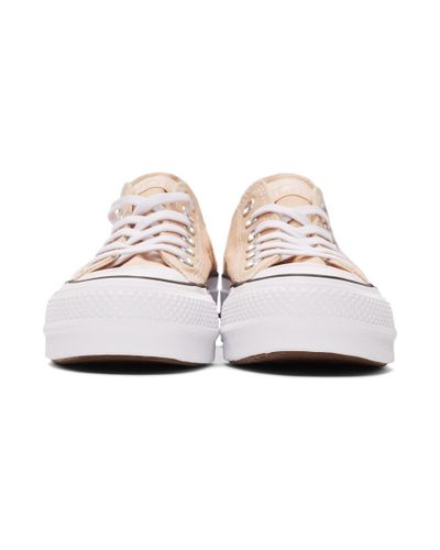 Converse Canvas Beige Chuck Taylor All Star Lift Platform Sneakers in  Natural - Lyst