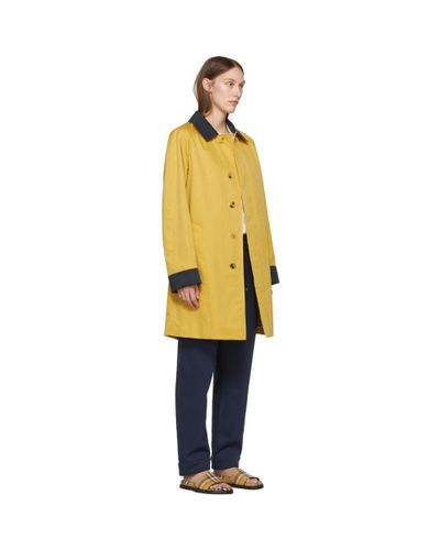 yellow burberry coat