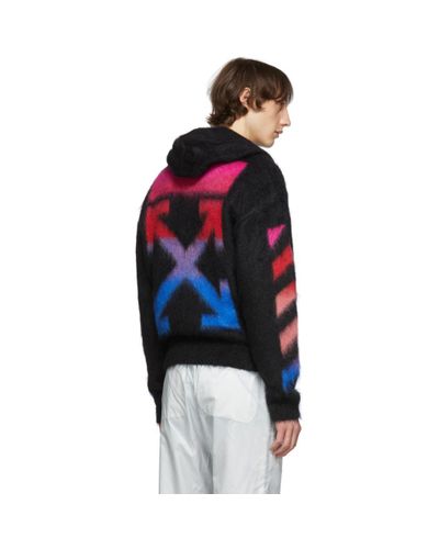 Off-White c/o Virgil Abloh Black And Multicolor Brushed Mohair Diag 