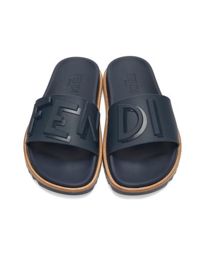 fendi blue slides
