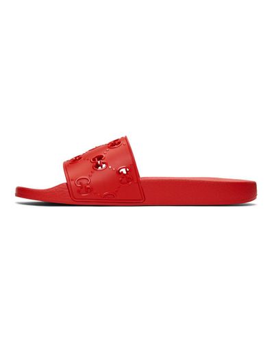 gucci sliders red