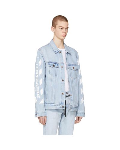 Off-White c/o Virgil Abloh Denim Oversized Denim Temperature Jacket in Blue  for Men - Lyst