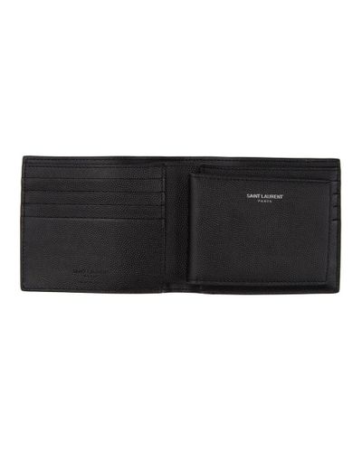 Saint Laurent Leather Black Removable Panel Wallet for Men | Lyst