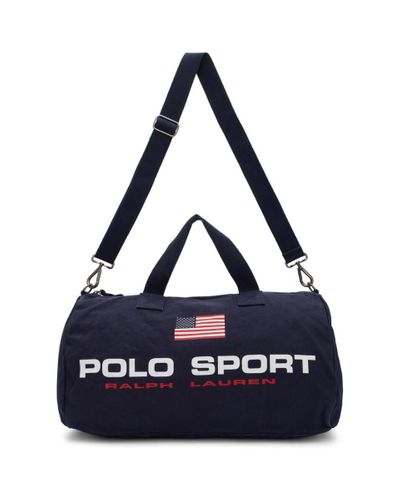 Polo Ralph Lauren Navy Canvas Polo Sport Duffle Bag in Blue for Men - Lyst