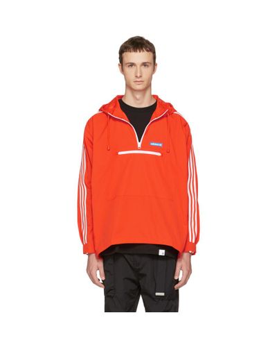 adidas Originals Satin Orange Tennoji Windbreaker Jacket for Men | Lyst