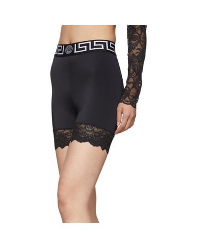 Versace Synthetic Black Cycling Shorts - Lyst