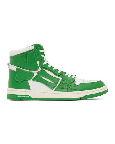 Amiri Leather Green And White Skel Top Hi Sneakers for Men - Lyst