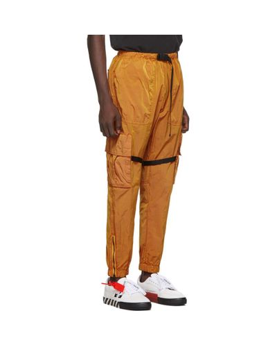off white orange pants
