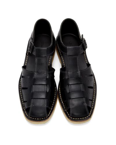 Lemaire Leather Black Fisherman Sandals for Men - Lyst