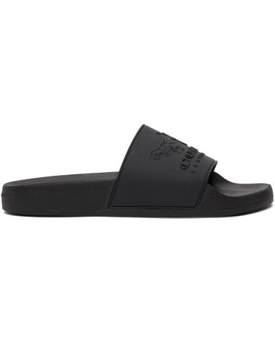 black coach slippers