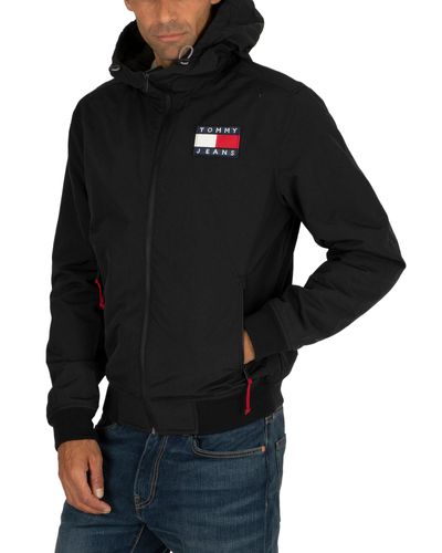 Tommy Hilfiger Synthetic Padded Nylon Jacket in Black for Men - Lyst