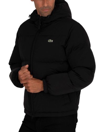 Lacoste Logo Puffer Jacket in Black for Men - Lyst