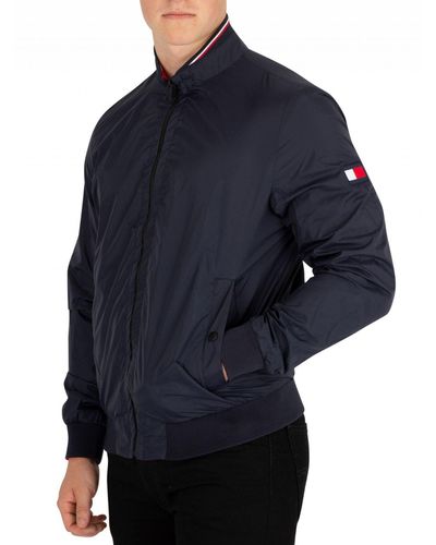 Tommy Hilfiger Synthetic Sky Captain Reversible Bomber Jacket in Blue for  Men - Lyst