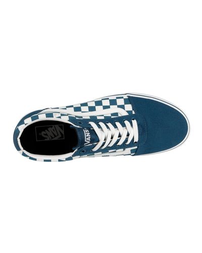 vans navy blue checkered