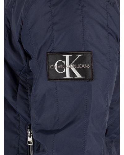 Calvin Klein Denim Night Sky Quilted Bomber Jacket in Blue for Men - Lyst