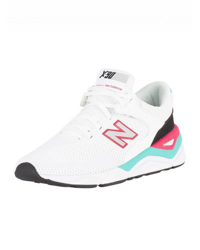 new balance white pink green