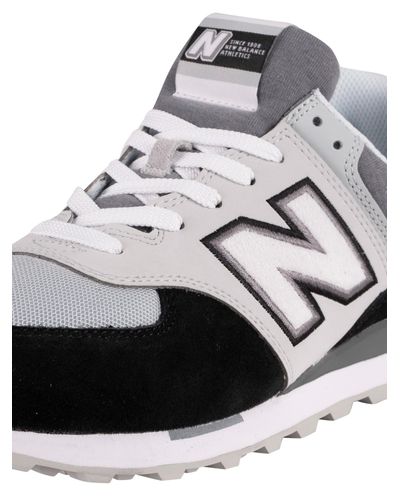 New Balance 574 Sky Lite Suede Trainers in Black/White (Black) for Men |  Lyst UK