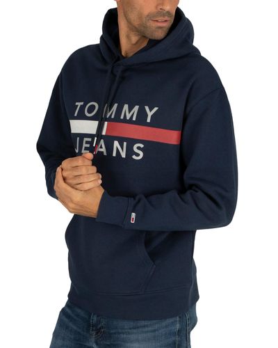 tommy jeans reflective flag moletom com capuz