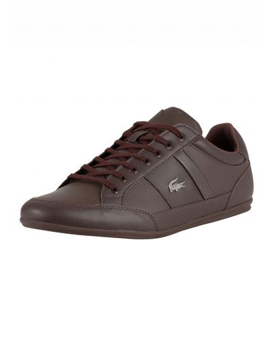 Lacoste Dark Brown Chaymon Bl 1 Cma Leather Trainers for Men - Lyst