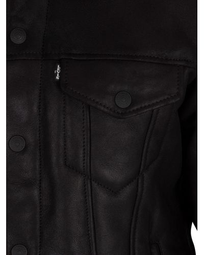 levi shearling leather jacket