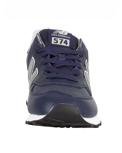 new balance navy leather trainers