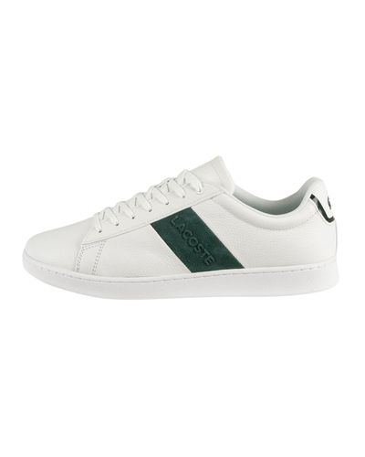 Lacoste Carnaby Evo 319 1 Sma Leather Trainers in White/Dark Green (White)  for Men - Lyst