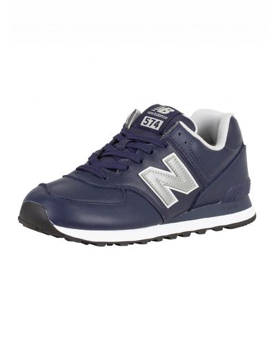 New balance 574 navy blue leather Clearance