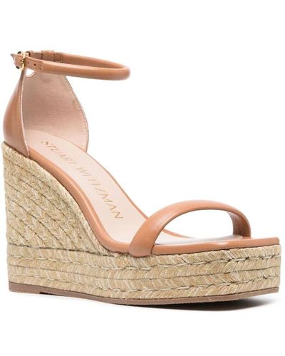 stuart weitzman taborah leather platform espadrilles