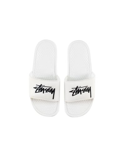 nike stussy slides white