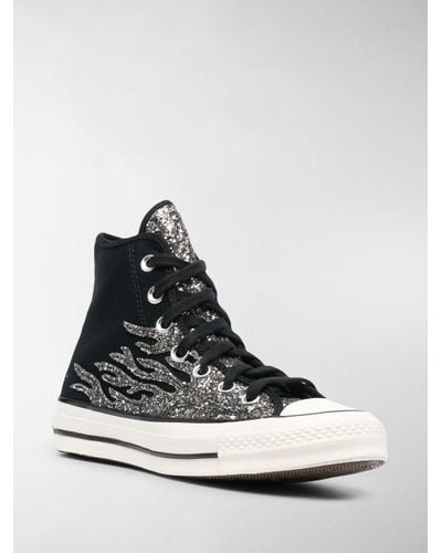 converse glitter flames platform