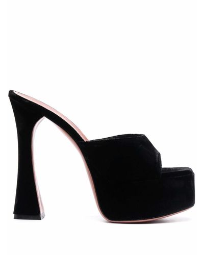 AMINA MUADDI Dalida Velvet Sandals in Black - Lyst