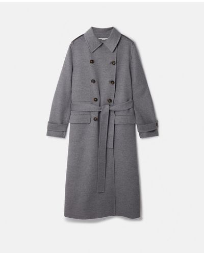 Stella McCartney Wool Trench Coat - Gray
