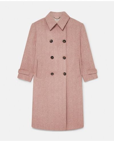Stella McCartney Double Breasted Long Coat - Pink