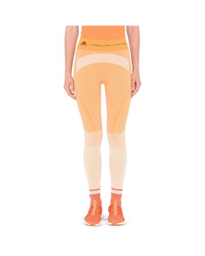 adidas stella mccartney orange leggings