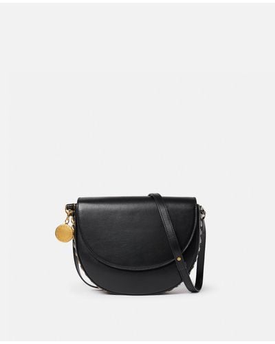 Stella McCartney Frayme Medium Flap Shoulder Bag - Black
