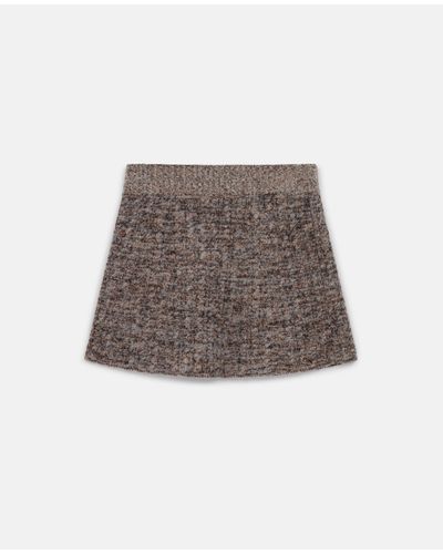 Stella McCartney Ribbed Chunky Knit Mini Skirt - Natural
