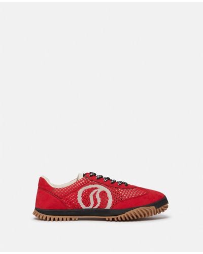 Stella McCartney S-wave Sport Mesh Panelled Sneakers - Red