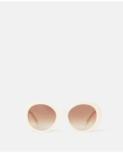 Stella McCartney Falabella Pin Round Sunglasses - White
