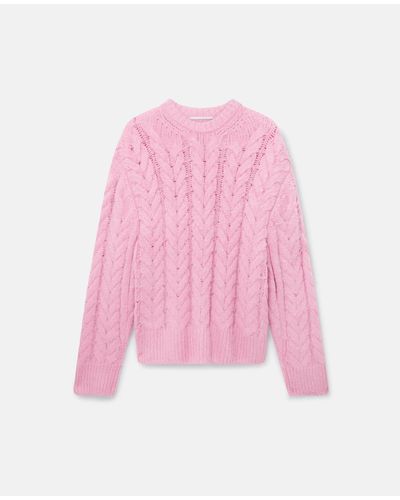 Stella McCartney Cable Knit Cape Sweater - Pink
