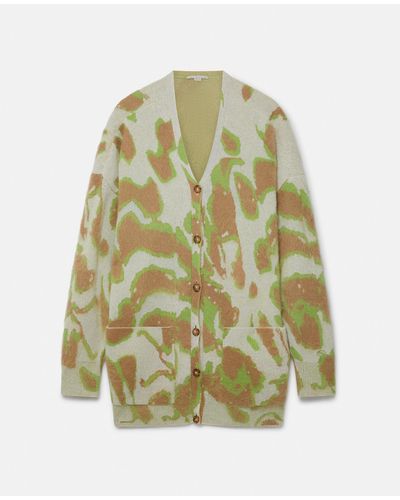 Stella McCartney Abstract Pattern Oversized Knit Cardigan - Green