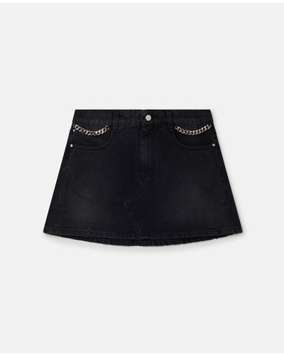 Stella McCartney Falabella Denim Mini Skirt - Black