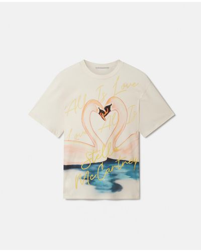 Stella McCartney Kissing Swans Oversized T-shirt - White