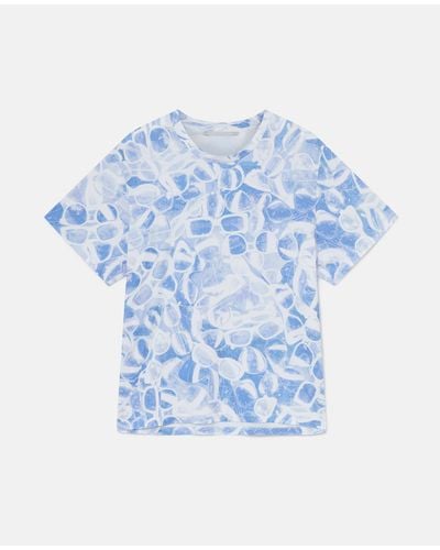 Stella McCartney Sunglasses Print Boxy T-Shirt, , 1 - Blue