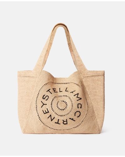 Stella McCartney Logo Raffia Large Tote Bag - Natural